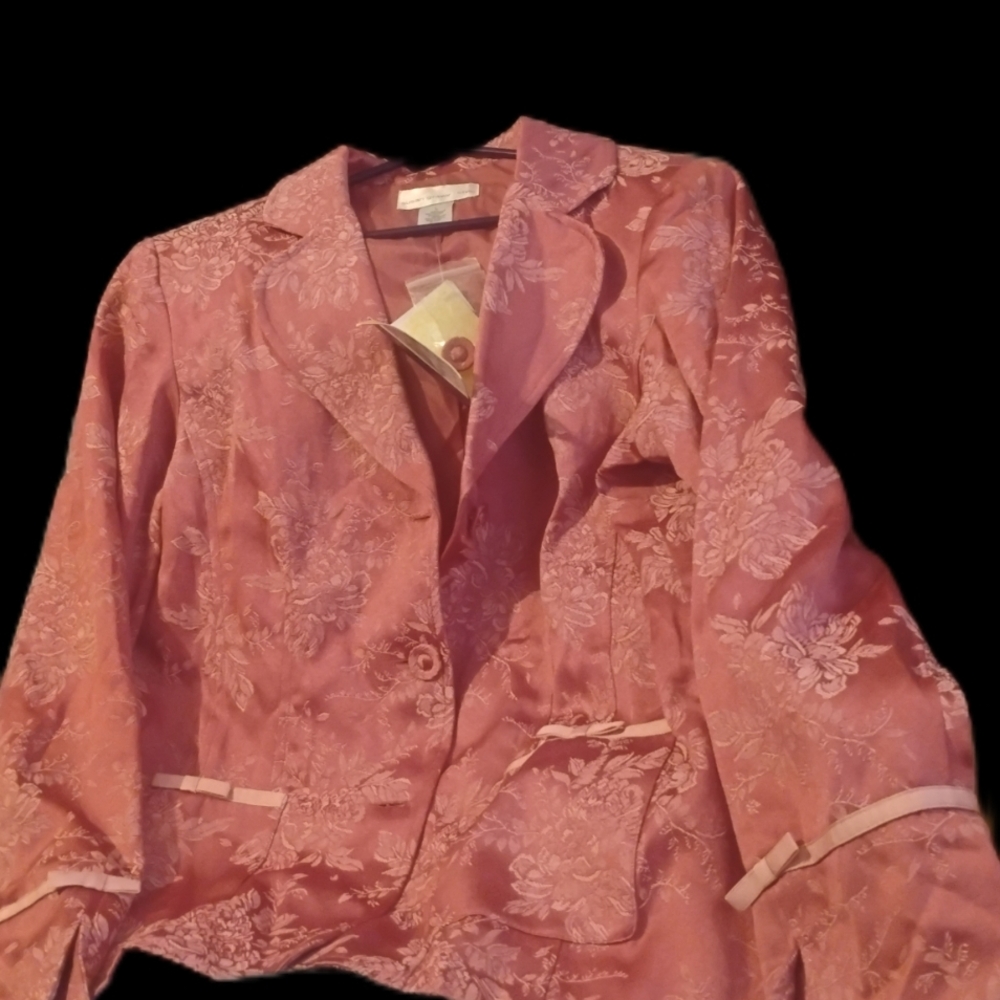 Susan Graver Pink Floral Blazer